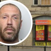 Dean Cochrane, 43, of no fixed abode, smashed through windows to steal charity boxes from Iceland and the Pasty Cove